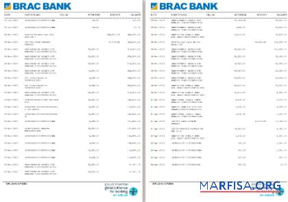 Бангладеш BRAC Банковский Выписка из банка Word 5 6 pages предпросмотр