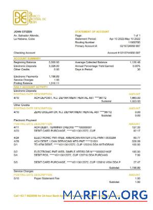 Куба Banco Central de Куба Банковский Выписка из банка Excel макет