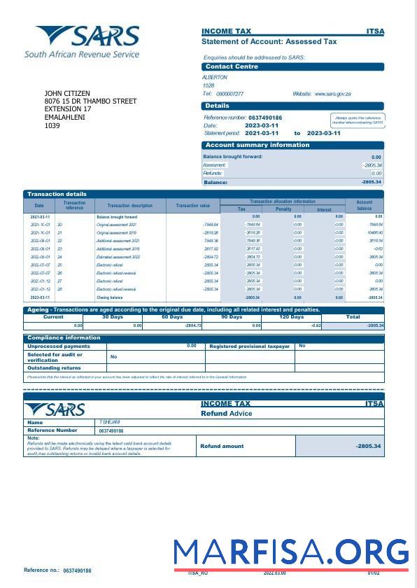 США SARS Банковский Выписка из банка Word 2 pages образец