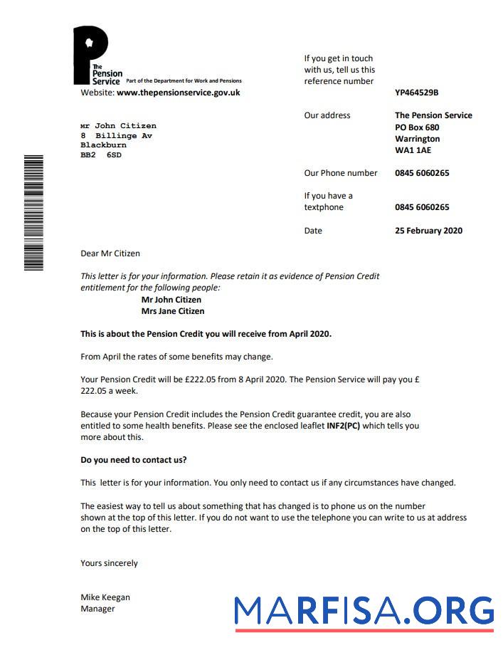 Великобритания The Pension Услуга Банковский proof of address Выписка из банка Word дизайн