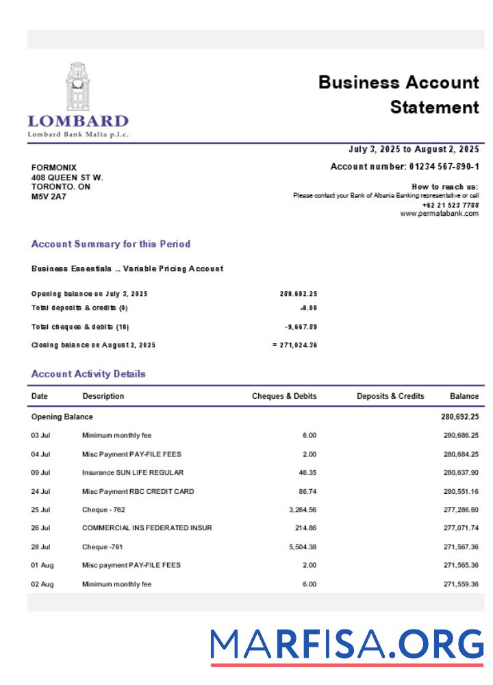 Hohe Qualität Lombard firm Konto Kontoauszug Word and PDF Vorlage (1)