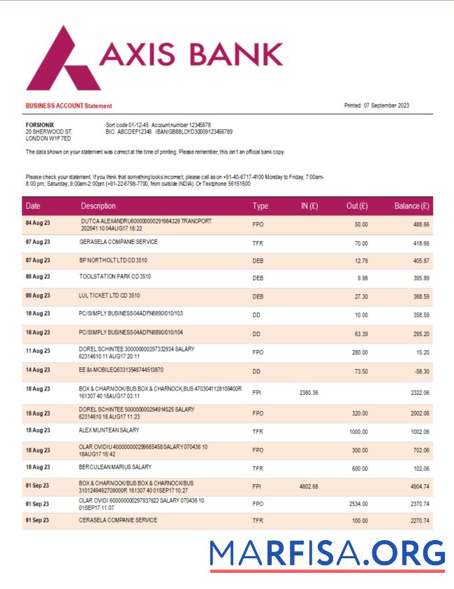 Realistisch National Bank of Kanada organization Kontoauszug Word and PDF Vorlage