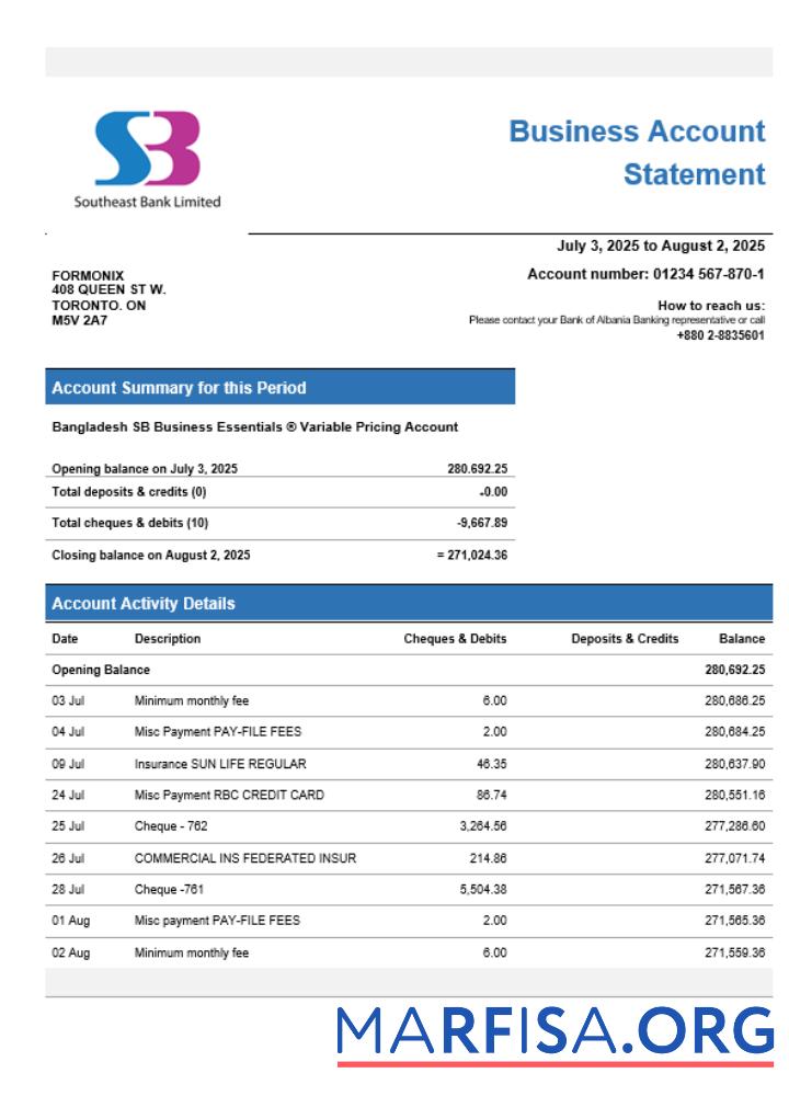 Premium SB Bank Geschäft Konto Kontoauszug Word and PDF Vorlage