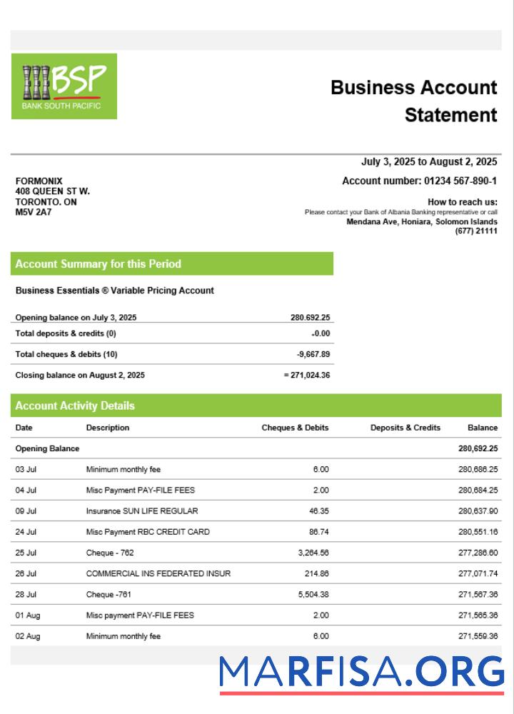 Realistisch Salomonen BSP firm Konto Kontoauszug Word and PDF Vorlage