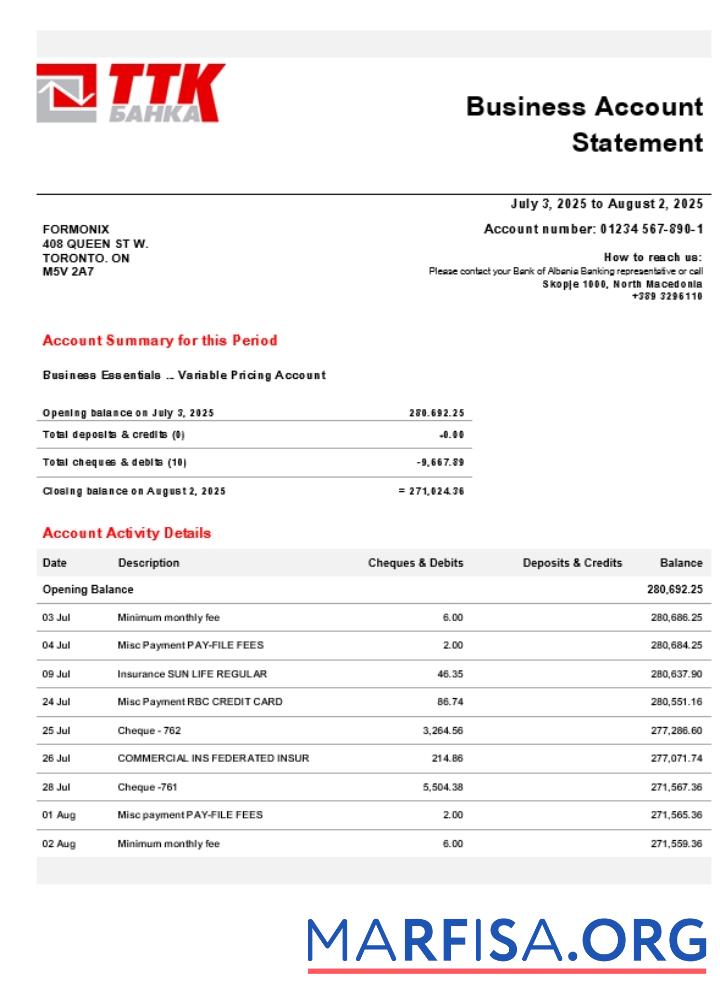 Premium TTK Geschäft Konto Kontoauszug Word and PDF Vorlage (1)