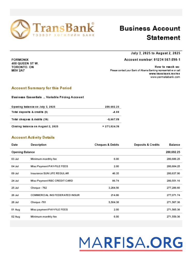 Hohe Qualität Transbank firm Konto Kontoauszug Word and PDF Vorlage (1)