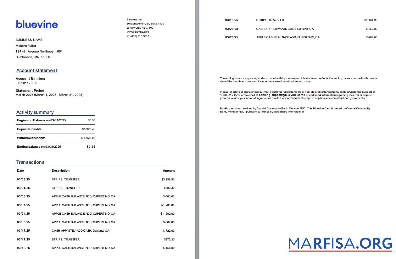 USA Neu Jersey Bluevine Bank st, 3 pages, 1 2p Probe