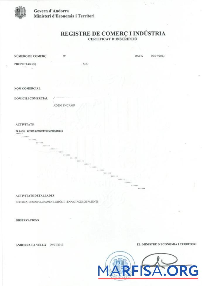 Andorra Kommerziell and Industrial Registrierung Design