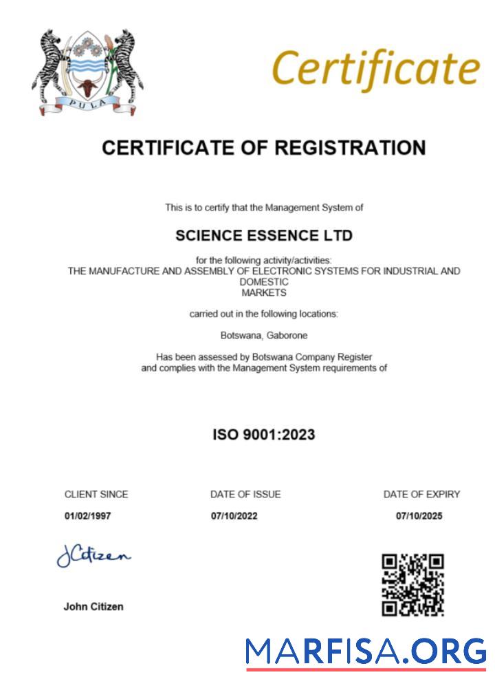 Hohe Qualität Botswana Zertifikat of Registrierung Word and PDF Vorlage