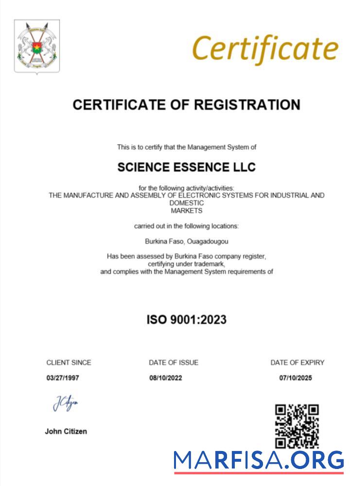 Professionell Burkina Faso Zertifikat of Registrierung Word and PDF Vorlage
