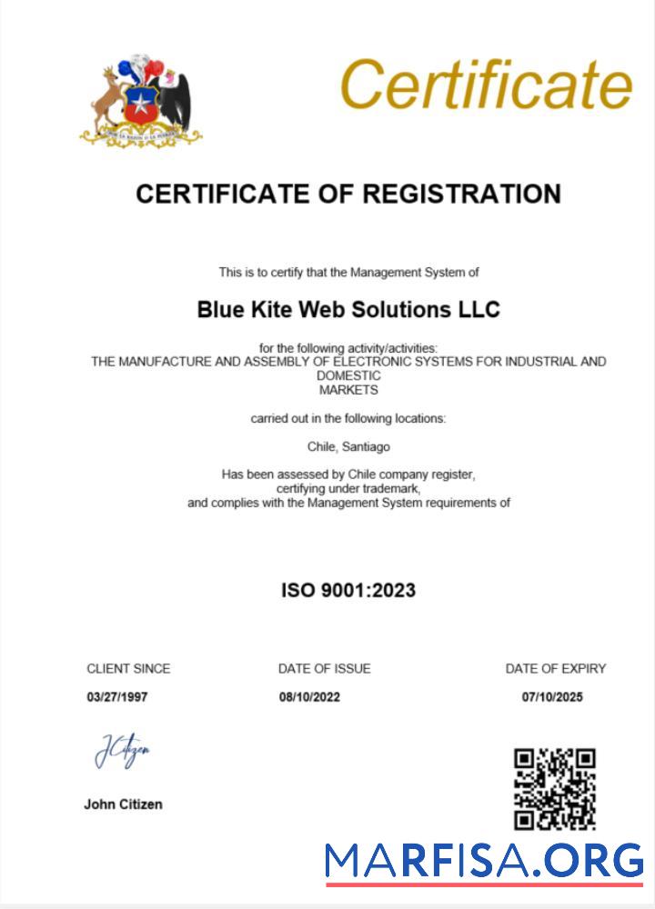 Professionell Chile Zertifikat of Registrierung Word and PDF Vorlage