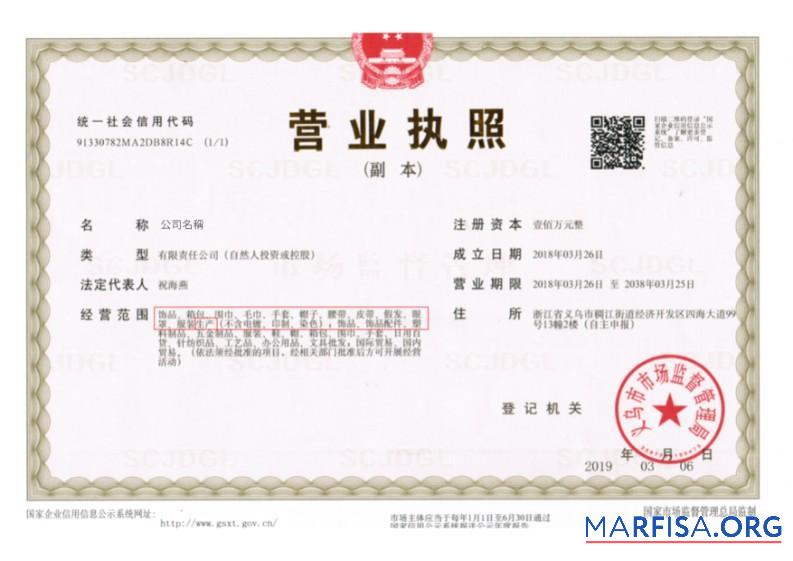 China Geschäft Lizenz Mockup