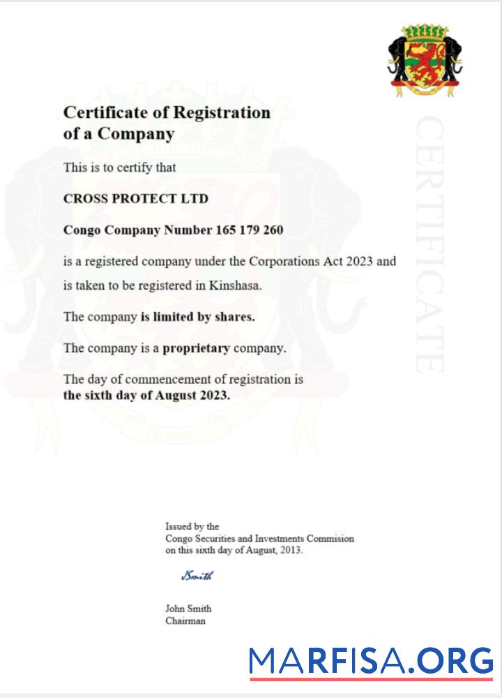 Realistisch Kongo Zertifikat of Registrierung Word and PDF Vorlage