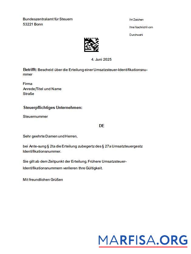 Realistisch Deutschland Bundeszentralamt fu╠êr Steuern VAT Registrierung Vorlage scr