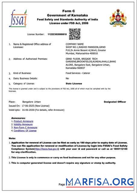 Premium Indien Karnataka trading Lizenz Word and PDF Vorlage