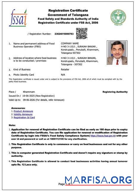 Hohe Qualität Indien Telangana Unternehmen Registrierung Zertifikat Word and PDF Vorlage