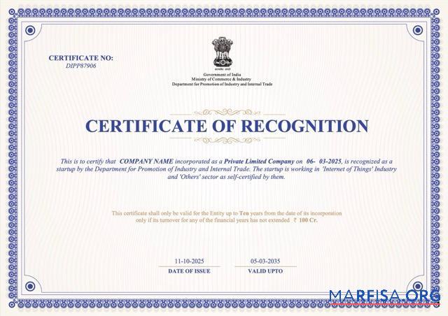 Realistisch Indien Zertifikat of recognition Word and PDF Vorlage