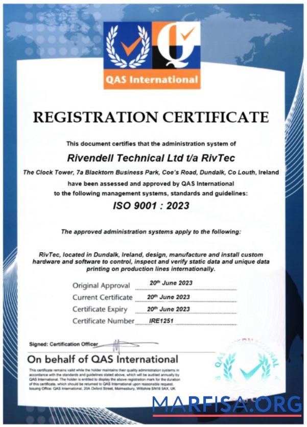 Premium Irland Rivendell Technical Zertifikat of Registrierung Word and PDF Vorlage