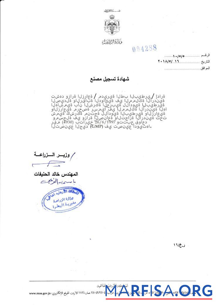 Libanon Zertifikat of Registrierung Vorlage