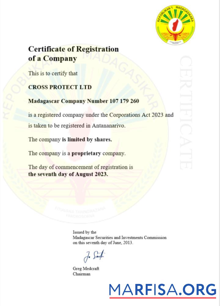 Bearbeitbar Madagaskar Geschäft Registrierung Zertifikat Word and PDF Vorlage
