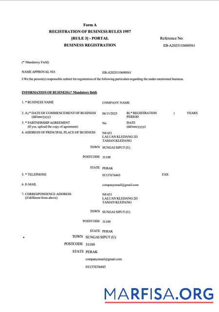 Realistisch Malaysia Geschäft Registrierung Zertifikat Word and PDF Vorlage, Version 2