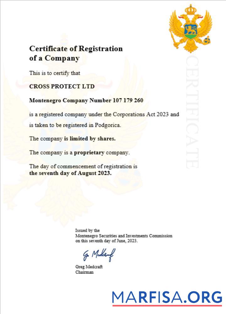Bearbeitbar Montenegro Unternehmen Registrierung Zertifikat Word and PDF Vorlage