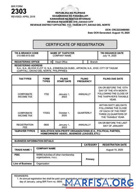 Premium Philippinen Zertifikat of Registrierung Word and PDF Vorlage