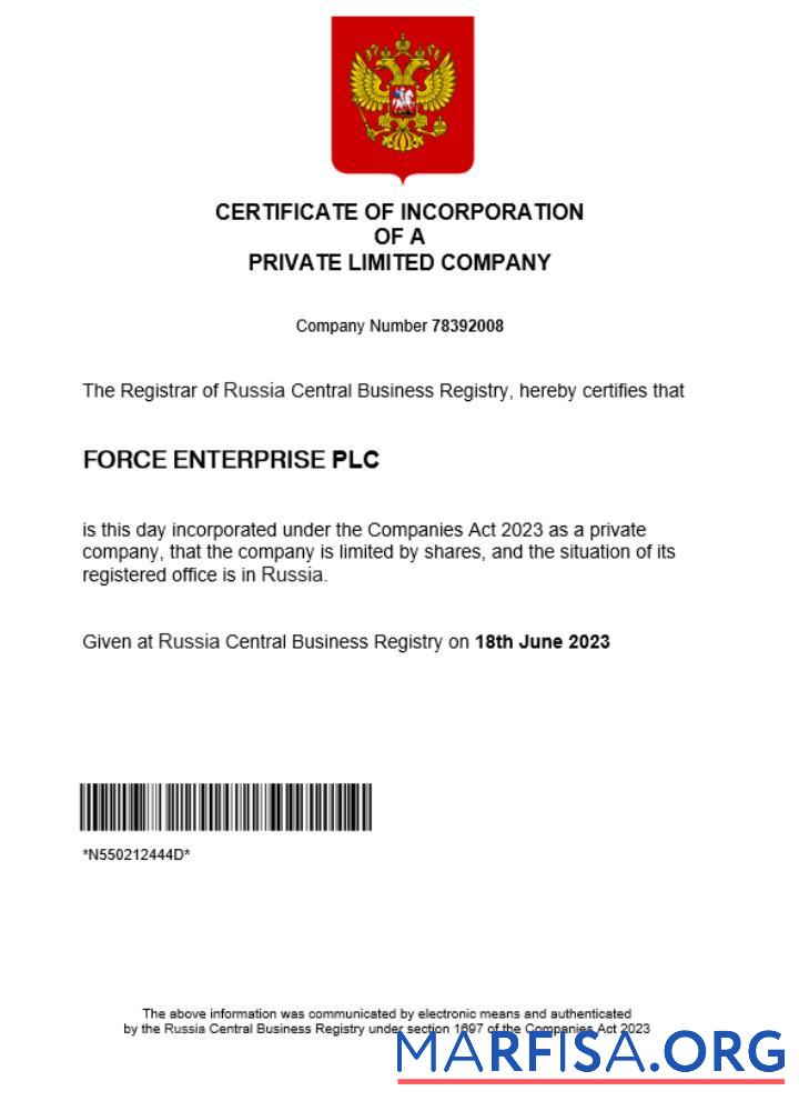 Hohe Qualität Russland Geschäft Registrierung Zertifikat Word and PDF Vorlage