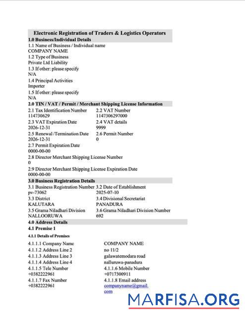 Bearbeitbar Sri Lanka electronic Registrierung Word and PDF Vorlage