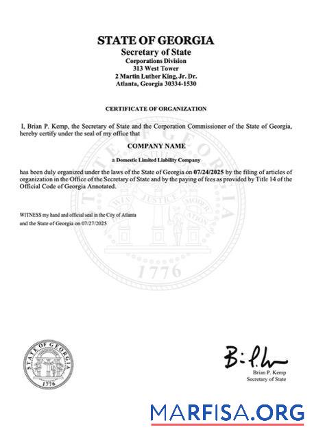 Hohe Qualität USA Georgien Zertifikat of organization Word and PDF Vorlage
