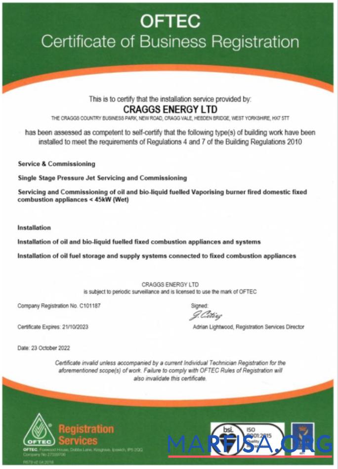Realistisch USA OFTEC Zertifikat of Registrierung Word and PDF Vorlage