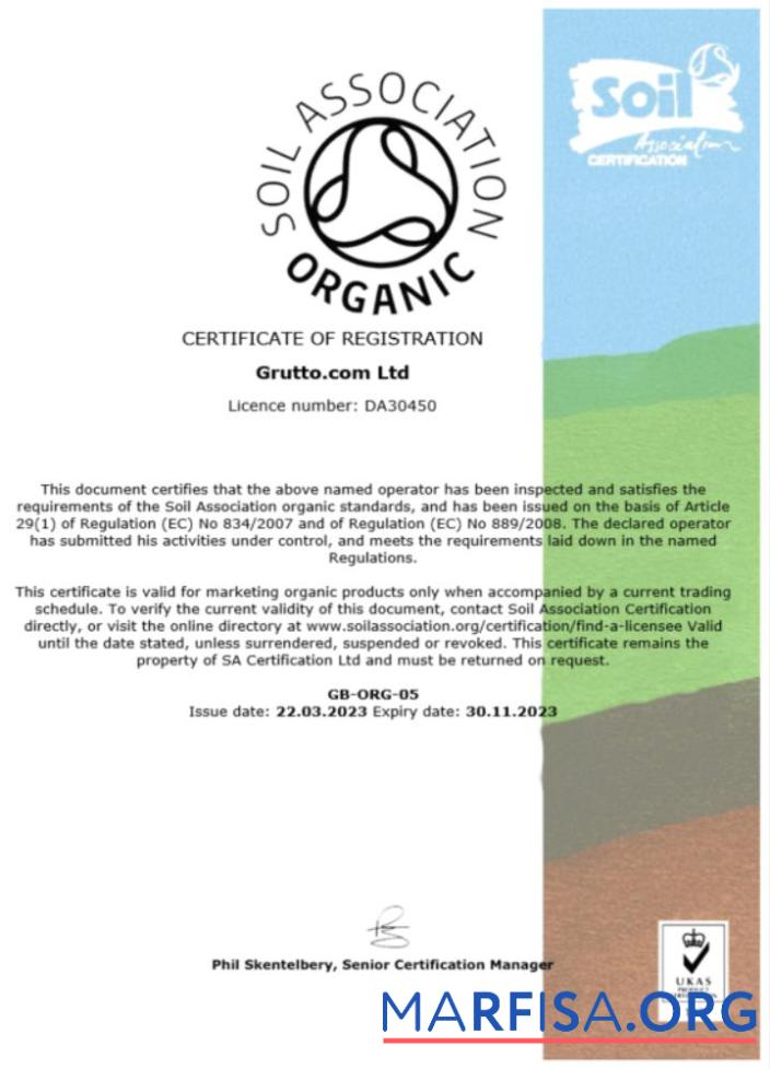 Bearbeitbar USA Soil Association Zertifikat of Registrierung Word and PDF Vorlage