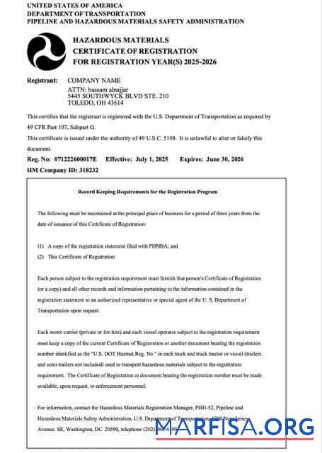 Premium USA Zertifikat of Registrierung Word and PDF Vorlage, Version 3