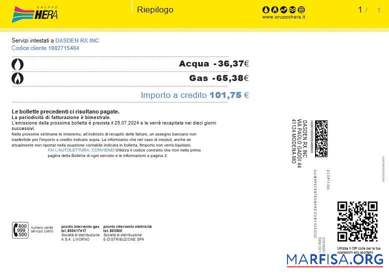 Высокое Качество Италия Gruppo Hera Бизнес Счёт за коммунальные услуги Счёт, Word and PDF Шаблон