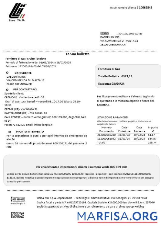 Редактируемый Италия Linea Italia Бизнес Счёт за коммунальные услуги Счёт Шаблон in Word and PDF Формат