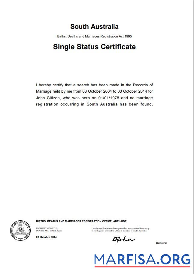 Bearbeitbar Australien South Australien Scheidung Zertifikat Vorlage in Word