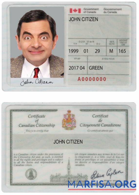 Kanada Zertifikat of citizenship Vorschau