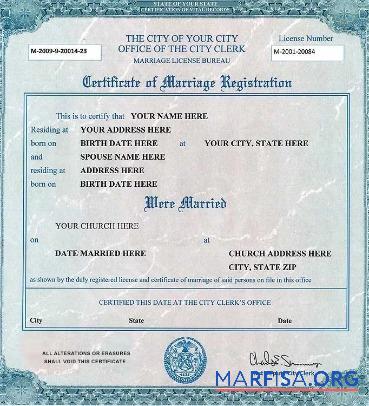 Zertifikat of Ehe Registrierung Design