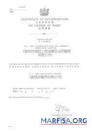 China Registry of companies name change Zertifikat Vorlage