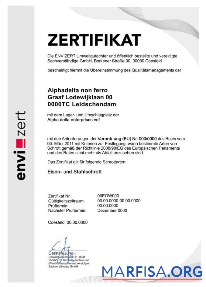Deutschland Envizert GmbH zertifikat Zertifikat PSD Mockup