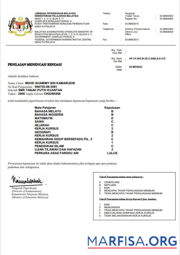 Premium Malaysia Ministry of Education Zertifikat Vorlage in Word and PDF Format