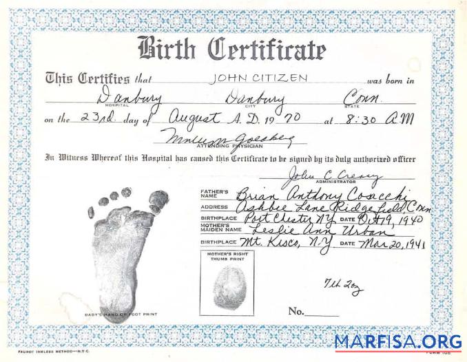 Neu York Mt Kisco hospital Geburt Zertifikat Vorlage