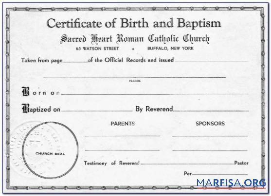 Neu York Sacred Heart catholic church Geburt Zertifikat Probe