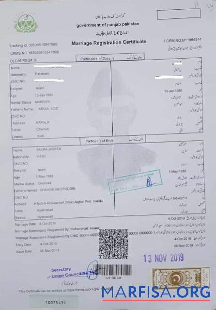 Pakistan Government of Punjab Pakistan Ehe Zertifikat Mockup