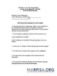 Philippinen Local civil registry office name change Zertifikat Mockup