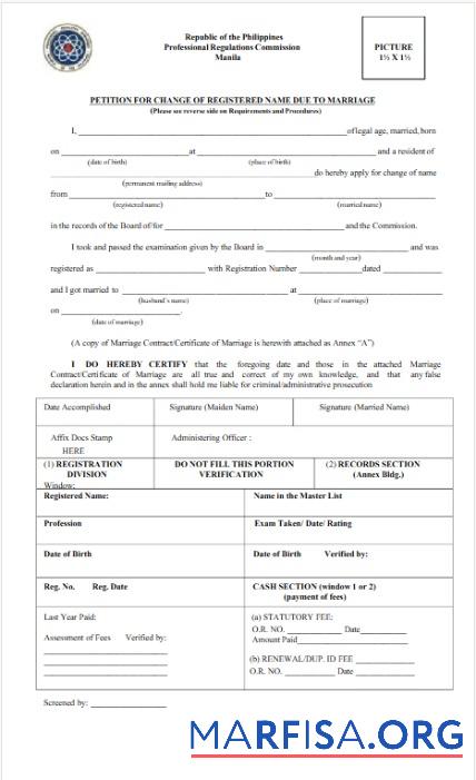 Philippinen Professionell regulations commission name change Zertifikat Vorlage
