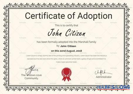 The Willows cove Community Zertifikat of adoption Vorschau