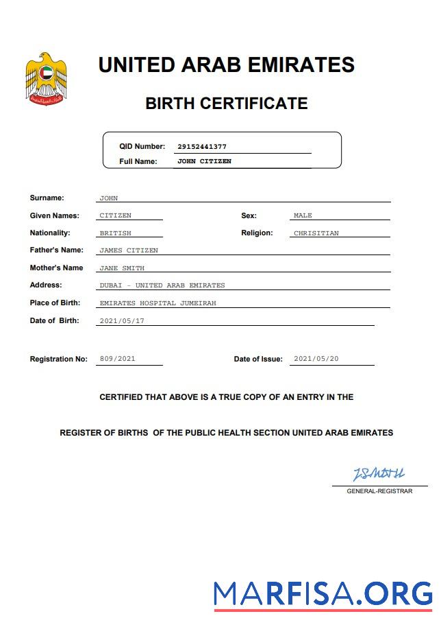Professionell VAE vital record Geburt Zertifikat Word and PDF Vorlage