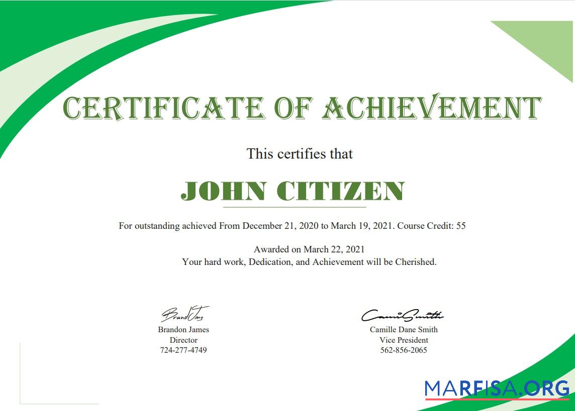 Premium USA Zertifikat of Achievement Vorlage in Word and PDF Format