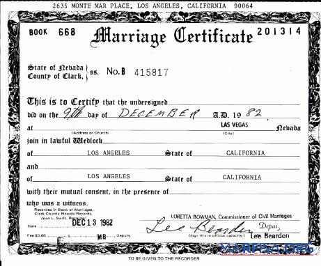 USA Civil marriages registry Ehe Zertifikat Mockup